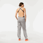 Women Lacoste V0ZN2450 Grey KZW Wide Leg Cargo Pants - Image 3