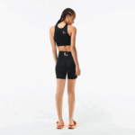 Women Lacoste V0ZN2456 Black C31 SPORT Recycled Polyester Cycle Shorts - Image 3