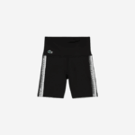 Women Lacoste V0ZN2456 Black C31 SPORT Recycled Polyester Cycle Shorts - Image 4