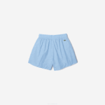 Women Lacoste V0ZN2458 Blue HBP Monogram Print Shorts - Image 2