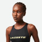 Women Lacoste V0ZN2459 Black 031 One-Piece Recycled Polyester Swimsuit - Image 2