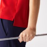 Women Lacoste V0ZN2465 Red Bordeaux Z50 SPORT Zip Collar Golf Polo - Image 3