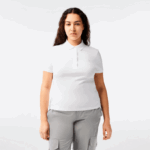 Women Lacoste V0ZN2468 White 001 Slim Fit Stretch Cotton Pique Polo - Image 8