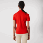Women Lacoste V0ZN2471 Red 240 Slim Fit Stretch Cotton Pique Polo - Image 3