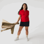 Women Lacoste V0ZN2471 Red 240 Slim Fit Stretch Cotton Pique Polo - Image 5