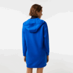 Women Lacoste V0ZN2473 Blue K1Q Loose Fit Cotton Pique Dress - Image 2