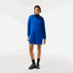 Women Lacoste V0ZN2473 Blue K1Q Loose Fit Cotton Pique Dress