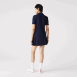 Women Lacoste V0ZN2487 Navy Blue White 525 SPORT Breathable Stretch Golf Polo - Image 3