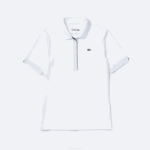 Women Lacoste V0ZN2488 White Navy Blue 522 SPORT Breathable Stretch Golf Polo - Image 5