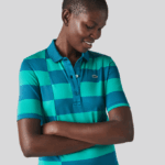 Women Lacoste V0ZN2489 Green KXD SPORT Striped Jersey Golf Sweater