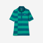 Women Lacoste V0ZN2489 Green KXD SPORT Striped Jersey Golf Sweater - Image 5