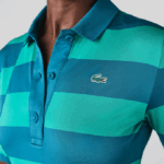 Women Lacoste V0ZN2489 Green KXD SPORT Striped Jersey Golf Sweater - Image 6