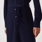 Women Lacoste V0ZN2491 Navy Blue 166 Adjustable Cotton Pique Polo Dress - Image 5