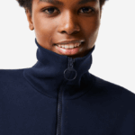 Women Lacoste V0ZN2492 Navy Blue 166 Oversized Zip Neck Polo Dress - Image 5