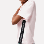 Women Lacoste V0ZN2494 Light Pink T03 Regular Fit Comic Badge Polo - Image 5