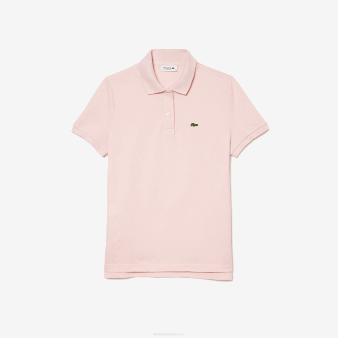 Women Lacoste V0ZN2495 Light Pink ADY Regular Fit Soft Cotton Petit Pique Polo - Image 5
