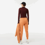 Women Lacoste V0ZN2496 Bordeaux ZS1 Zip Collar Bodysuit - Image 2
