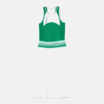 Women Lacoste V0ZN2497 Blue Green White 2C5 Pleated Colorblock Tank Top Dress - Image 6