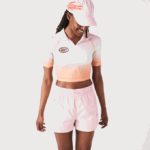 Women Lacoste V0ZN2499 Pink White Orange DFK SPORT Summer Pack Short Gradient And Stretch Polo