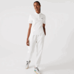 Women Lacoste V0ZN2503 White 70V Regular Fit Striped Organic Cotton Polo - Image 2