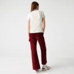Women Lacoste V0ZN2507 White Red Blue XKP Made In France Slim Fit Organic Cotton Pique Polo - Image 2