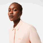 Women Lacoste V0ZN2508 Light Pink ADY Slim Fit Stretch Cotton Pique Polo - Image 2