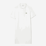 Women Lacoste V0ZN2512 White 70V Trumpet Sleeve Pique Polo Dress - Image 5