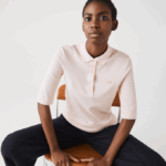 Women Lacoste V0ZN2514 Light Pink ADY Slim Fit Supple Cotton Polo