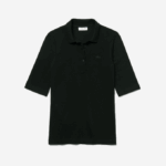 Women Lacoste V0ZN2515 Black 031 Slim Fit Supple Cotton Polo - Image 4
