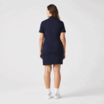 Women Lacoste V0ZN2517 Navy Blue 166 Branded Cotton Jersey Polo Dress - Image 9