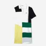 Women Lacoste V0ZN2519 White SBH Patchwork Pique Polo Dress - Image 3
