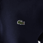 Women Lacoste V0ZN2527 Navy Blue 166 Loose Fit Hooded Cotton Blend Sweatshirt - Image 5