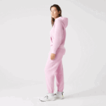 Women Lacoste V0ZN2530 Pink Z4H Loose Fit Hooded Cotton Blend Sweatshirt - Image 2