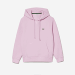 Women Lacoste V0ZN2530 Pink Z4H Loose Fit Hooded Cotton Blend Sweatshirt - Image 5