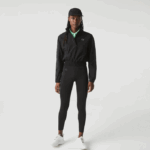 Women Lacoste V0ZN2531 Black 8VM SPORT Color-Block Knit Effect Leggings