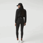 Women Lacoste V0ZN2531 Black 8VM SPORT Color-Block Knit Effect Leggings - Image 3