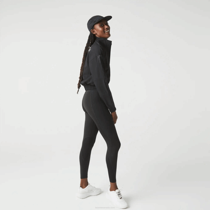 Women Lacoste V0ZN2531 Black 8VM SPORT Color-Block Knit Effect Leggings - Image 6