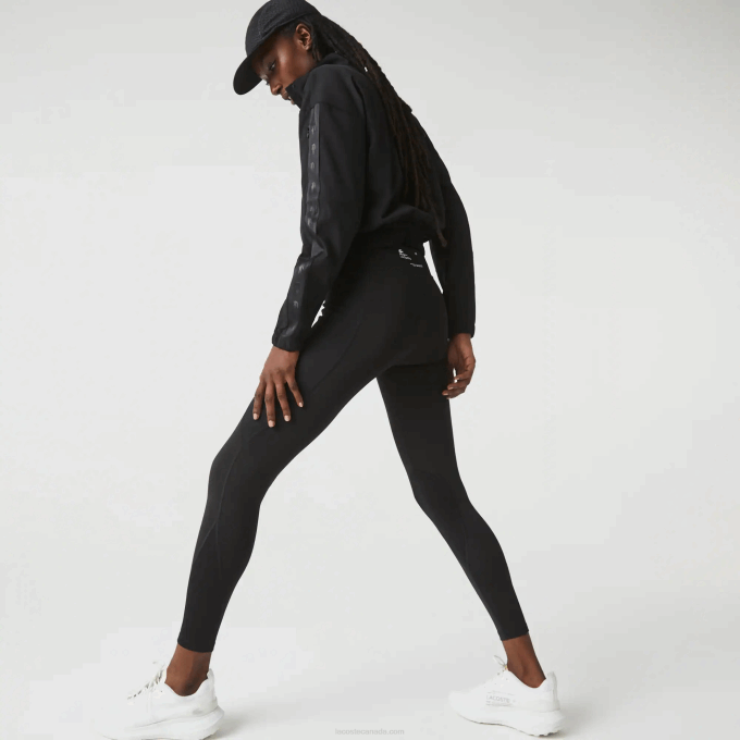 Women Lacoste V0ZN2531 Black 8VM SPORT Color-Block Knit Effect Leggings - Image 8
