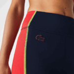 Women Lacoste V0ZN2532 Navy Blue Red 4XH SPORT Color-Block Knit Effect Leggings - Image 5
