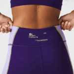 Women Lacoste V0ZN2533 Purple 50W SPORT Color-Block Knit Effect Leggings - Image 7