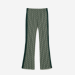 Women Lacoste V0ZN2535 Green Beige 7M4 Monogram Print Trackpants - Image 5