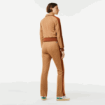 Women Lacoste V0ZN2536 Beige Brown ZWM Monogram Print Trackpants - Image 3