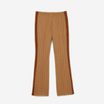 Women Lacoste V0ZN2536 Beige Brown ZWM Monogram Print Trackpants - Image 5