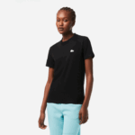 Women Lacoste V0ZN2542 Black 031 SPORT Organic Cotton Jersey T-Shirt