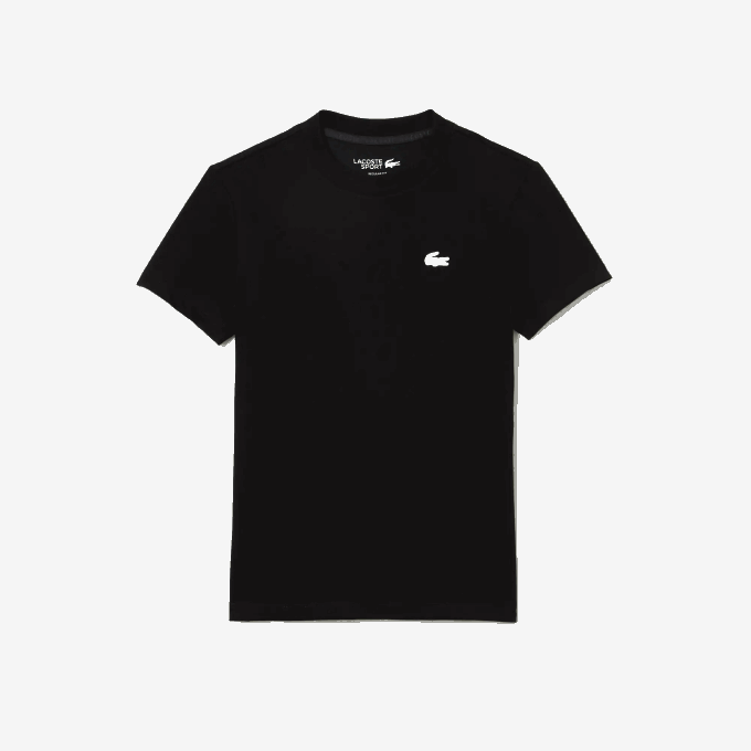 Women Lacoste V0ZN2542 Black 031 SPORT Organic Cotton Jersey T-Shirt - Image 5