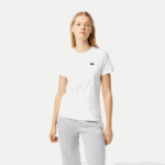 Women Lacoste V0ZN2543 White 001 SPORT Organic Cotton Jersey T-Shirt