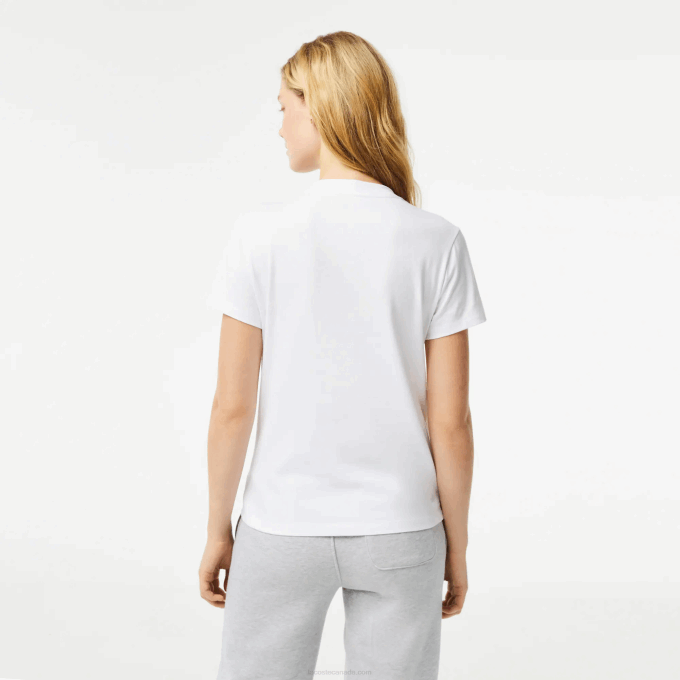 Women Lacoste V0ZN2543 White 001 SPORT Organic Cotton Jersey T-Shirt - Image 3