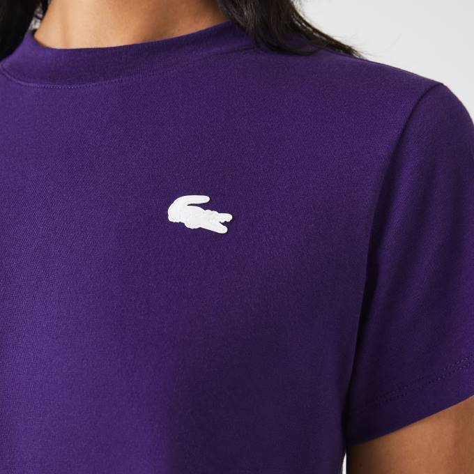 Women Lacoste V0ZN2545 Purple PFN SPORT Organic Cotton Jersey T-Shirt - Image 2