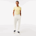 Women Lacoste V0ZN2551 White 70V Blended Cotton Joggers