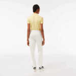 Women Lacoste V0ZN2551 White 70V Blended Cotton Joggers - Image 3
